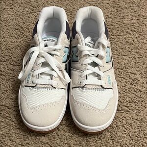 New Balance White and Blue Sneakers Classic Design